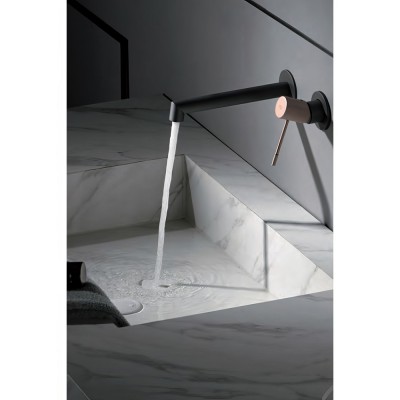 Εντοιχιζόμενη Μικτική Μπαταρία Νιπτήρος Γκρι Ματ - Σαμπανιζέ IMEX LINE GLD038/GC