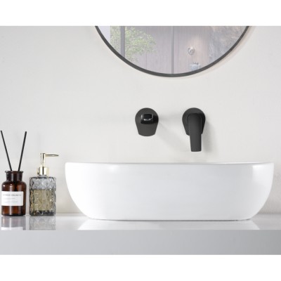 Εντοιχιζόμενη Μικτική Μπαταρία Νιπτήρος Μαύρο Ματ IMEX DELOS GLD055/NG