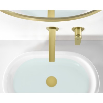 Εντοιχιζόμενη Μικτική Μπαταρία Νιπτήρος PVD Χρυσό Ματ IMEX DELOS GLD055/OC