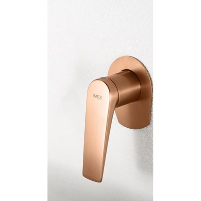 Εντοιχιζόμενη Μικτική Μπαταρία Νιπτήρος PVD Ροζ Χρυσό Ματ/ Χαλκού IMEX DELOS GLD055/ORC