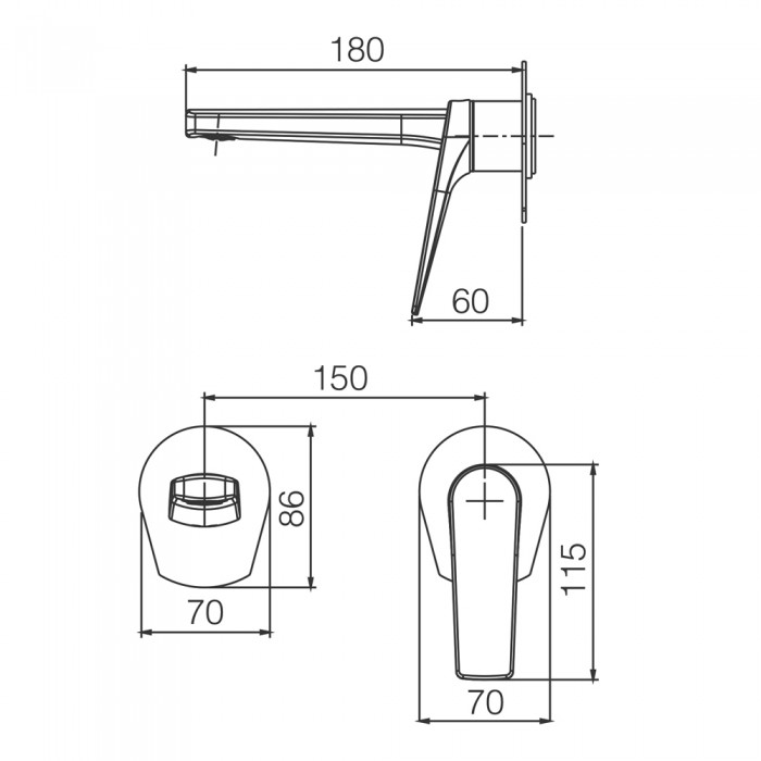 Εντοιχιζόμενη Μικτική Μπαταρία Νιπτήρος PVD Ροζ Χρυσό Ματ/ Χαλκού IMEX DELOS GLD055/ORC