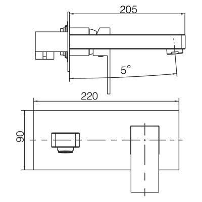 Εντοιχιζόμενη Μικτική Μπαταρία Νιπτήρος Χρωμέ IMEX SUIZA GLE020