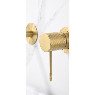 Εντοιχιζόμενη Μικτική Μπαταρία Νιπτήρος PVD Χρυσό Ματ IMEX GENOVA GLG053/OC