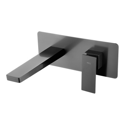 Εντοιχιζόμενη Μικτική Μπαταρία Νιπτήρος PVD Black Gun Metal IMEX PISA GLP048/BGM