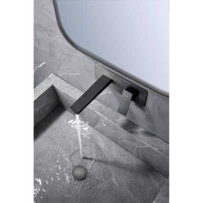 Εντοιχιζόμενη Μικτική Μπαταρία Νιπτήρος PVD Black Gun Metal IMEX PISA GLP048/BGM