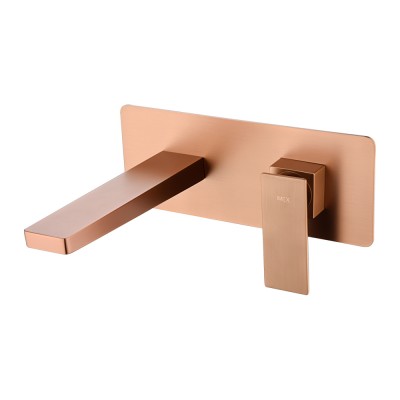 Εντοιχιζόμενη Μικτική Μπαταρία Νιπτήρος PVD Ροζ Χρυσό Ματ/ Χαλκού IMEX PISA GLP048/ORC