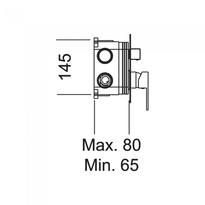 Μίκτης Εντοιχισμού 3 Εξόδων Μαύρο Ματ IMEX GSM03V/NG