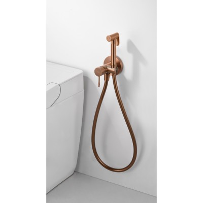 Εντοιχιζόμενη Μικτική Βρύση Πλύσης Μπιντέ PVD Ροζ Χρυσό Ματ/ Χαλκού IMEX GENOVA RDG053/ORC