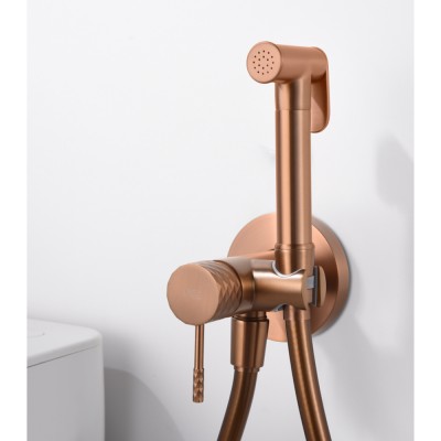 Εντοιχιζόμενη Μικτική Βρύση Πλύσης Μπιντέ PVD Ροζ Χρυσό Ματ/ Χαλκού IMEX GENOVA RDG053/ORC