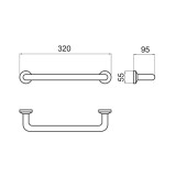 Μπάρα στήριξης κατάλληλη και για Α.Μ.Ε.Α. 32x9.5cm Νίκελ Ματ IMEX AAS004/NQ