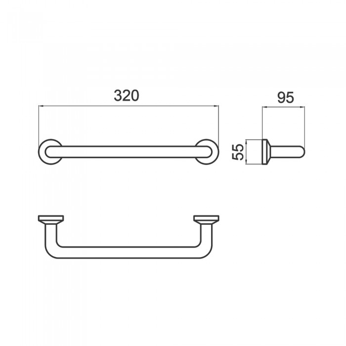 Μπάρα στήριξης κατάλληλη και για Α.Μ.Ε.Α. 32x9.5cm Νίκελ Ματ IMEX AAS004/NQ