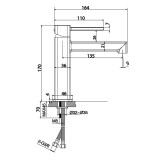 Αναμεικτική Μπαταρία Νιπτήρος H.170mm Χρωμέ IMEX TOSCANA BDT064-1