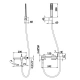 Αναμεικτική Μπαταρία Λουτρού Μαύρο Ματ IMEX TOSCANA BDT064-4NG