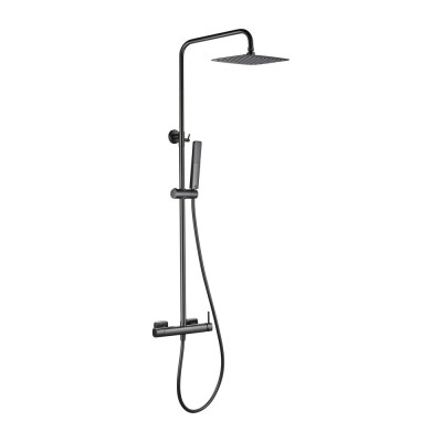 Στήλη Ντους 2 Εξόδων με Ρυθμιζόμενη Τηλεσκοπική Βέργα 88-130εκ Black Gun Metal (PVD) IMEX TOSCANA BDT064/BGM