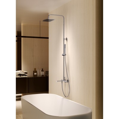 Στήλη Ντους 3 Εξόδων με Ρυθμιζόμενη Τηλεσκοπική Βέργα 95-137.5εκ Νίκελ Ματ IMEX TOSCANA BDT064-B/NQ