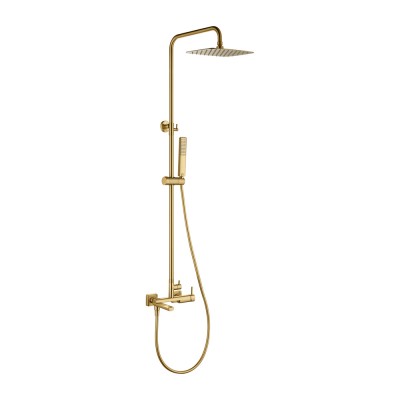 Στήλη Ντους 3 Εξόδων με Ρυθμιζόμενη Τηλεσκοπική Βέργα 95-137.5εκ Χρυσό Ματ (PVD) IMEX TOSCANA BDT064-B/OC