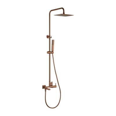 Στήλη Ντους 3 Εξόδων με Ρυθμιζόμενη Τηλεσκοπική Βέργα 95-137.5εκ Ροζ Χρυσό Ματ/Χαλκού (PVD) IMEX TOSCANA BDT064-B/ORC