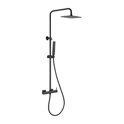 Στήλη Ντους 2 Εξόδων με Ρυθμιζόμενη Τηλεσκοπική Βέργα 88-130εκ Μαύρο Ματ IMEX TOSCANA BDT064/NG