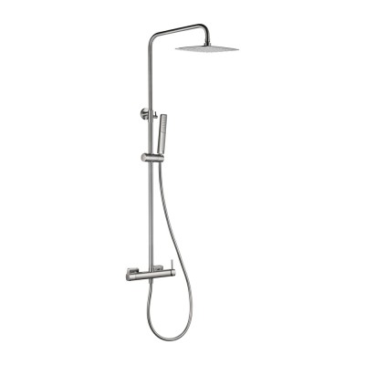 Στήλη Ντους 2 Εξόδων με Ρυθμιζόμενη Τηλεσκοπική Βέργα 88-130εκ Νίκελ Ματ IMEX TOSCANA BDT064/NQ