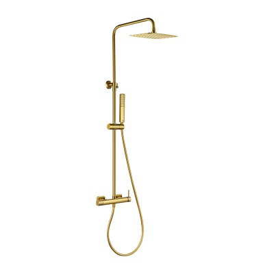 Στήλη Ντους 2 Εξόδων με Ρυθμιζόμενη Τηλεσκοπική Βέργα 88-130εκ Χρυσό Ματ (PVD) IMEX TOSCANA BDT064/OC