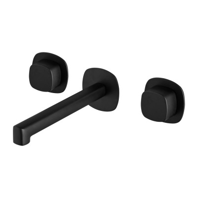 Εντοιχιζόμενη Μικτική Μπαταρία Νιπτήρος 2 Λαβών Μαύρο Ματ IMEX TOSCANA BPT064/NG