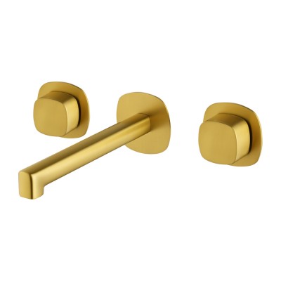 Εντοιχιζόμενη Μικτική Μπαταρία Νιπτήρος 2 Λαβών Χρυσό Ματ (PVD) IMEX TOSCANA BPT064/OC