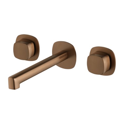 Εντοιχιζόμενη Μικτική Μπαταρία Νιπτήρος 2 Λαβών Ροζ Χρυσό Ματ/Χαλκού (PVD) IMEX TOSCANA BPT064/ORC