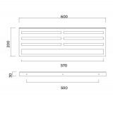 Πετσετοθήκη Διπλή Ξενοδοχειακή 600x200x30mm Νίκελ Ματ IMEX FORM CAF008-05/NQ