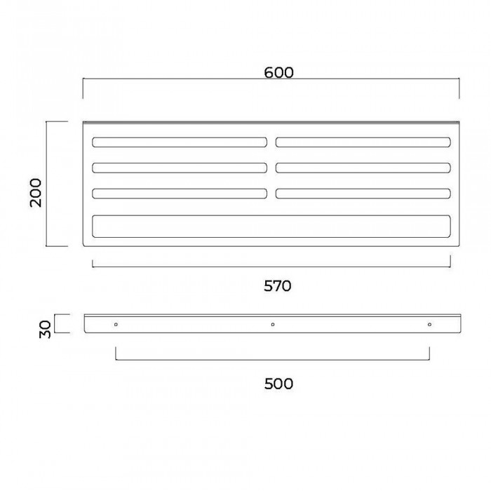 Πετσετοθήκη Διπλή Ξενοδοχειακή 600x200x30mm Νίκελ Ματ IMEX FORM CAF008-05/NQ