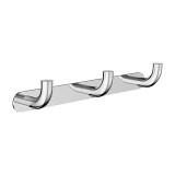 Άγκιστρο Μπάνιου Τριπλό 240x49x45mm Χρωμέ IMEX PURE CAP005-02