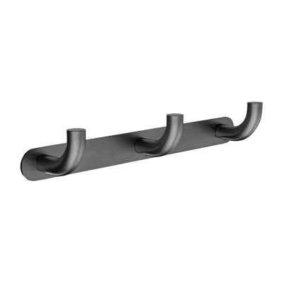 Άγκιστρο Μπάνιου Τριπλό 240x49x45mm Black Gun Metal (PVD) IMEX PURE CAP005-02/BGM