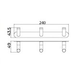 Άγκιστρο Μπάνιου Τριπλό 240x49x45mm Χρυσό Ματ (PVD) IMEX PURE CAP005-02/OC
