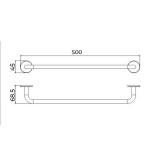Πετσετοθήκη Μονή 500x69x45mm Μαύρο Ματ IMEX PURE CAP005-04/NG