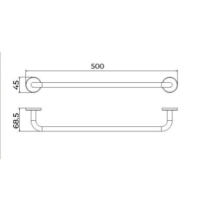 Πετσετοθήκη Μονή 500x69x45mm Χρωμέ IMEX PURE CAP005-04