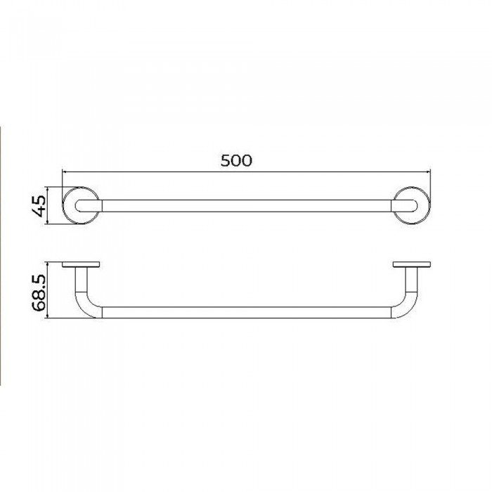 Πετσετοθήκη Μονή 500x69x45mm Μαύρο Ματ IMEX PURE CAP005-04/NG