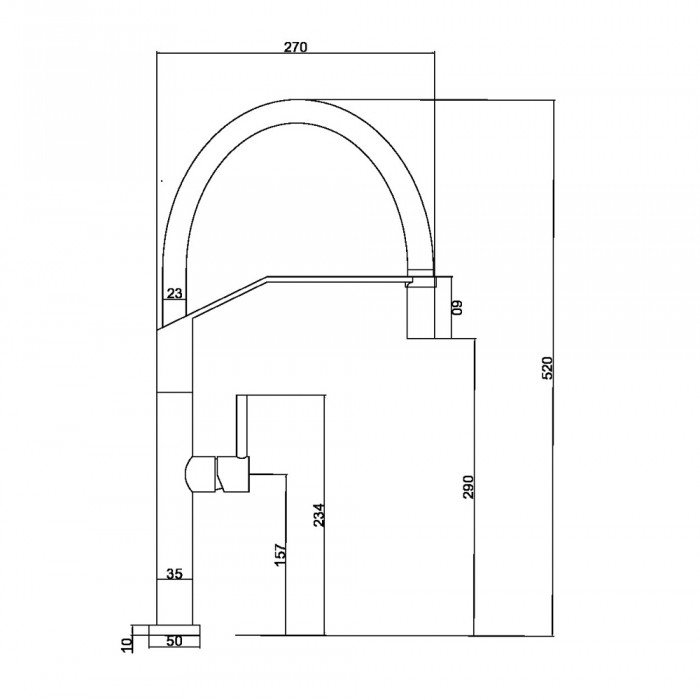 Μπαταρία κουζίνας με Εύκαμπτο σωλήνα Ανοξείδωτη S.316 IMEX DEVA GCE023/AC