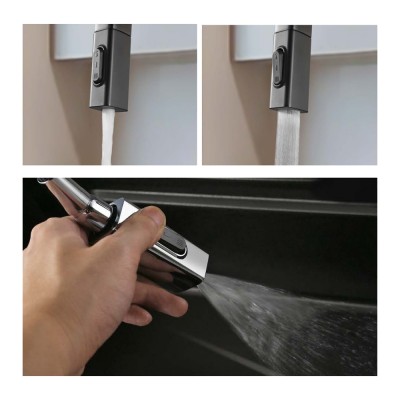 Μπαταρία κουζίνας με Αποσπώμενο Τηλέφωνο με σπιράλ 3 ροών Black Gun Metal (PVD) IMEX CANADA GCE028/BGM