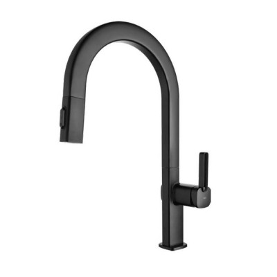 Μπαταρία κουζίνας με Αποσπώμενο Τηλέφωνο με σπιράλ 3 ροών Μαύρο Ματ IMEX CANADA GCE028/NG