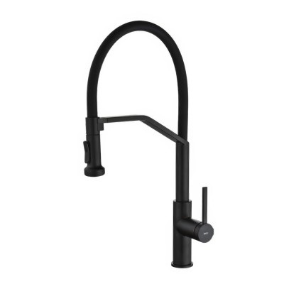 Μπαταρία Κουζίνας με Εύκαμπτο Σωλήνα 2 ροών Μαύρο Ματ IMEX VENETO GCE029/NG