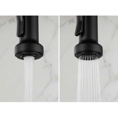 Μπαταρία Κουζίνας με Εύκαμπτο Σωλήνα 2 ροών Μαύρο Ματ IMEX VENETO GCE029/NG