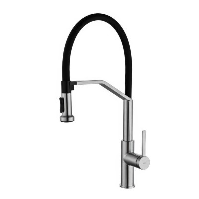 Μπαταρία Κουζίνας με Εύκαμπτο Σωλήνα 2 ροών Νίκελ Ματ IMEX VENETO GCE029/NQ