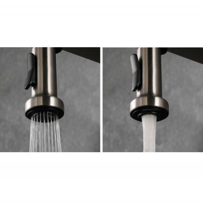 Μπαταρία Κουζίνας με Εύκαμπτο Σωλήνα 2 ροών Νίκελ Ματ IMEX VENETO GCE029/NQ