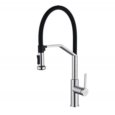 Μπαταρία Κουζίνας με Εύκαμπτο Σωλήνα 2 ροών Χρωμέ IMEX VENETO GCE029