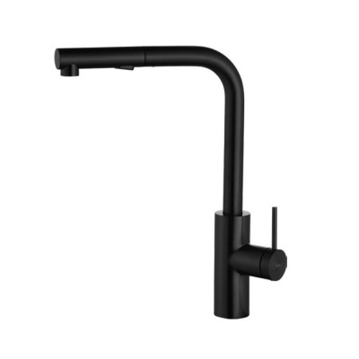 Μπαταρία κουζίνας με Αποσπώμενο Τηλέφωνο με σπιράλ 2 ροών Μαύρο Ματ IMEX OPORTO GCE030/NG