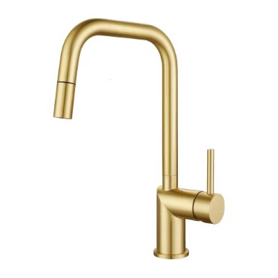 Μπαταρία κουζίνας με Αποσπώμενο Τηλέφωνο με σπιράλ Χρυσό Ματ (PVD) IMEX MONZA GCE039/OC