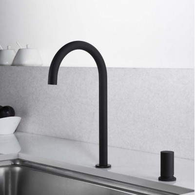 Μπαταρία Κουζίνας Πάγκου 2 οπών Μαύρο Ματ IMEX MANACOR GCM001/NG