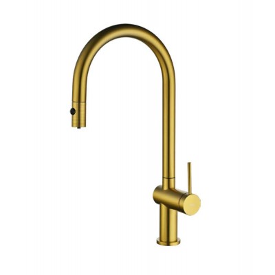 Μπαταρία κουζίνας OSMOSIS για Σύνδεση με παροχή φίλτρου κάτω πάγκου 2 ροών Χρυσό Ματ (PVD) IMEX LAZIO Osmosis GOS006/OC