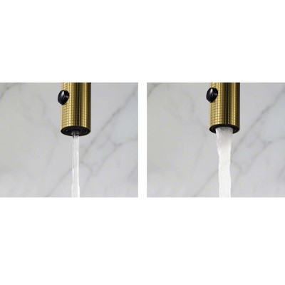 Μπαταρία κουζίνας OSMOSIS για Σύνδεση με παροχή φίλτρου κάτω πάγκου 2 ροών Χρυσό Ματ (PVD) IMEX LAZIO Osmosis GOS006/OC