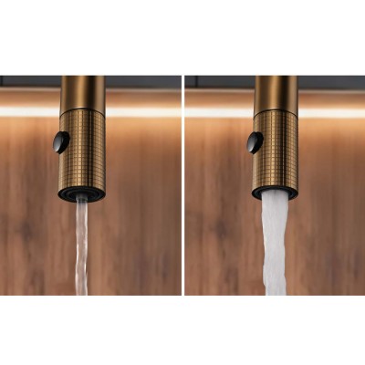 Μπαταρία κουζίνας OSMOSIS για Σύνδεση με παροχή φίλτρου κάτω πάγκου 2 ροών Ροζ Χρυσό Ματ/Χαλκού (PVD) IMEX LAZIO Osmosis GOS006/ORC