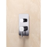 Σετ Εντοιχισμού Ντουζιέρας 2 Εξόδων με Μίκτη, Τηλέφωνο & Κεφαλή Τοίχου 25x40cm Χρυσό Ματ (PVD) IMEX TOSCANA GPT064/OC